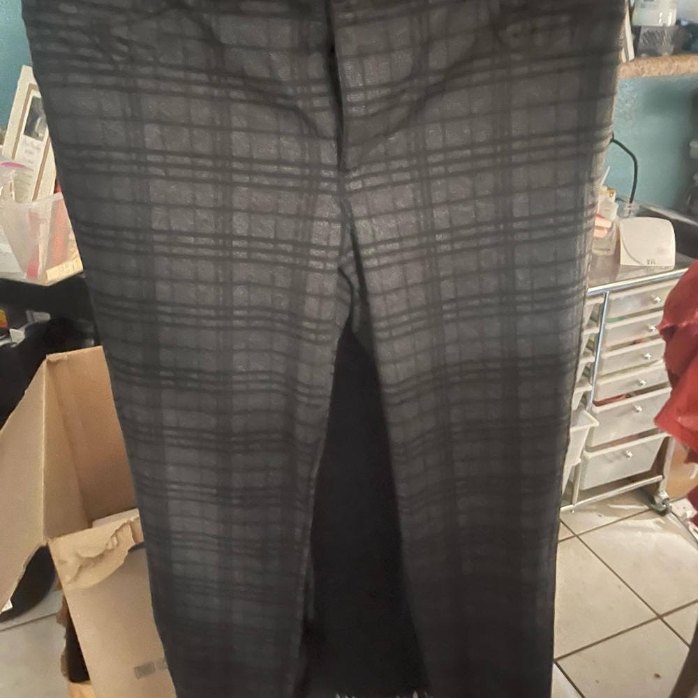 Simply Vera Vera Wang Men's Charcoal Plaid Pants
